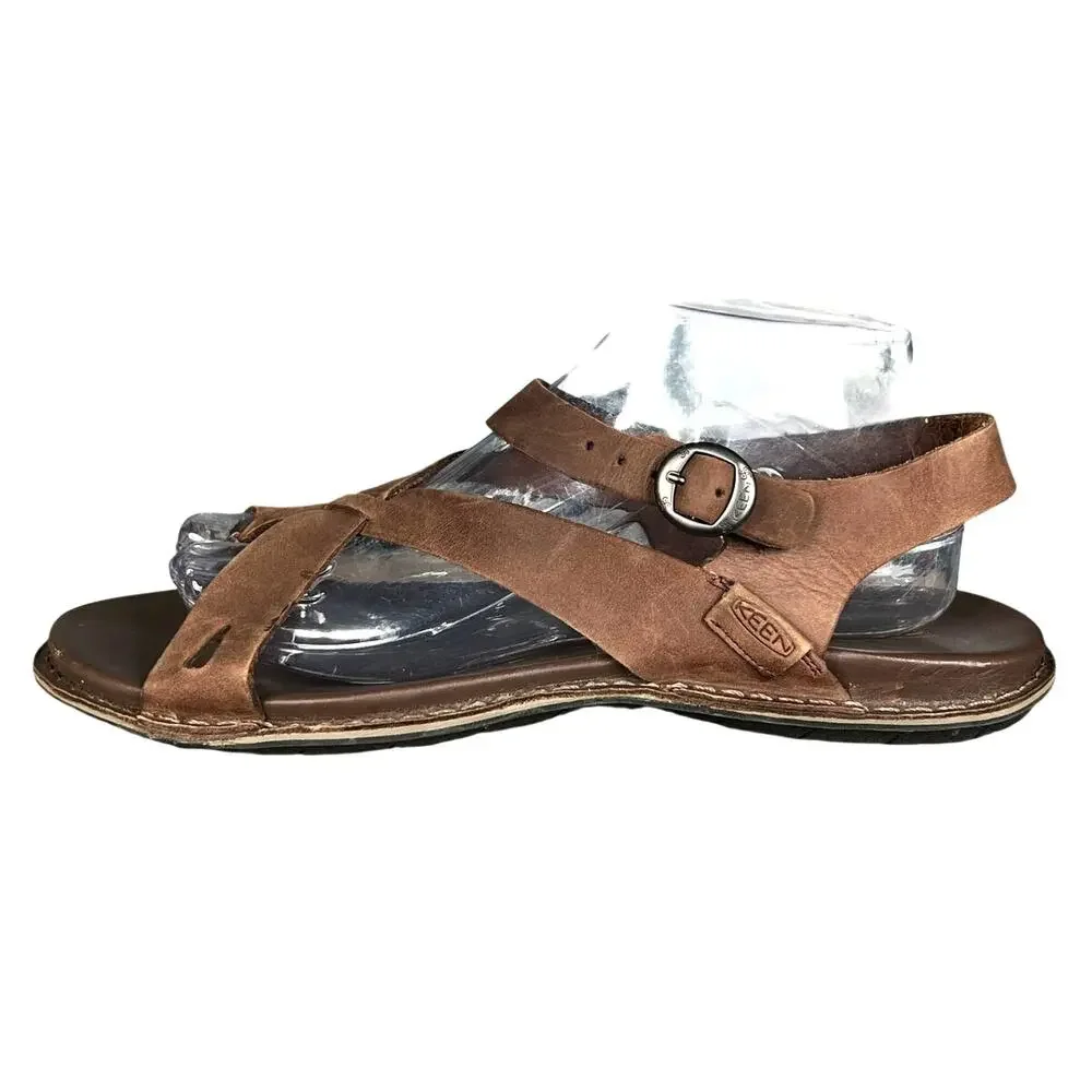 Keen Women’s Alman Brown Leather Slingback Thong Sandal Size US 10.5 - Picture 3 of 11